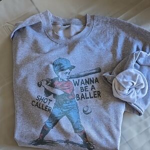 Kids Gray Baseball Graphic Tee